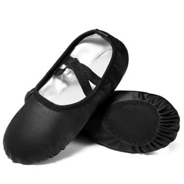 Imagem de Dynadans Sapatilhas de balé de couro macio/sapatilhas de balé/sapatos de dança (bebês/crianças/crianças grandes/mulheres).., Preto, 13.5 Little Kid