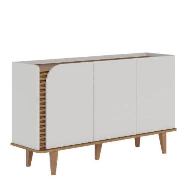 Imagem de Buffet Aparador Jurerê 3 Portas - Colibri, Off White Matte/Freijó