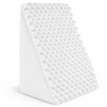 Imagem de Travesseiro Encosto Triangular, PREMIUM, Almofada costas, Suporte Elevado para Pernas, Pós operatorio, Cuidado Lombar, Massageador (Padrão Branco)
