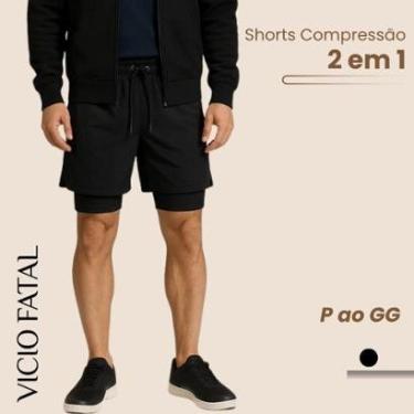 Imagem de Shorts Masculino Nylon Compressão Academia Térmico Bolsos Internos-Masculino