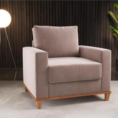 Imagem de Poltrona Lizzie 1 Almofada Solta Veludo Rosa - Casa Giulia, Rosa