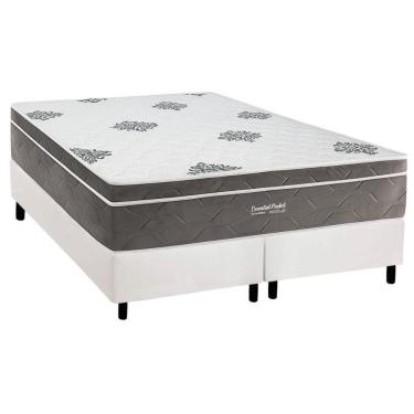 Imagem de Conjunto Box Queen: Colchão Molas Inovaflex Ensacadas Essential+base Crc Corano White (158x198)