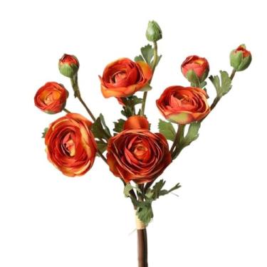 Imagem de Flores artificiais para decoração de rosas modernas, flores artificiais, plantas falsas, sala de estar, escritório, ornamentos de flores falsas, vaso de flores, arranjo de flores, plantas artificiais