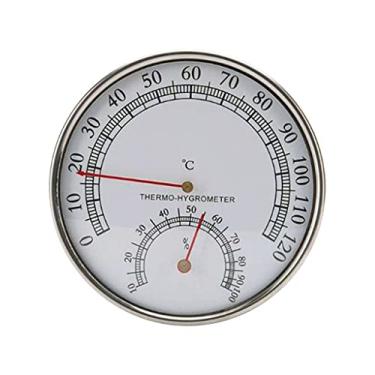 Imagem de Barômetro higrômetro termômetro de aço inoxidável sauna temperatura ambiente medidor de umidade