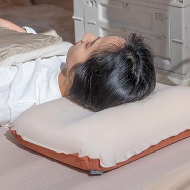 Imagem de Travesseiro de Camping Ultralight Portátil Inflável Inflação Automática Esponja 3D Viagem Dormir em Casa e Escritório Pescoço