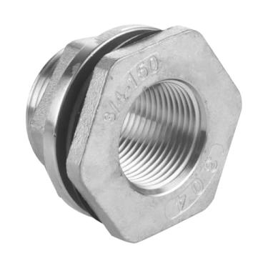 Imagem de 1/10.2 cm 3/20.3 cm 1/5.1 cm 3/10.2 cm 2.5 cm - 5.1 cm BSP fêmea 316L 304 acoplador de encaixe de tubulação de anteparo de aço inoxidável Escorredor de furo de tanque de água (SS316L_2.5 cm)