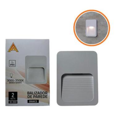Imagem de Kit 10 Balizador Parede Escada Ip65 Led 2w Branco Quente 4x2 - AAATOP,