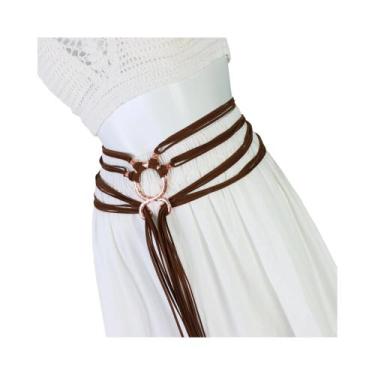 Imagem de Cinto De Cintura Vintage Feminino Com Nó Viking E Detalhes De Franjas 