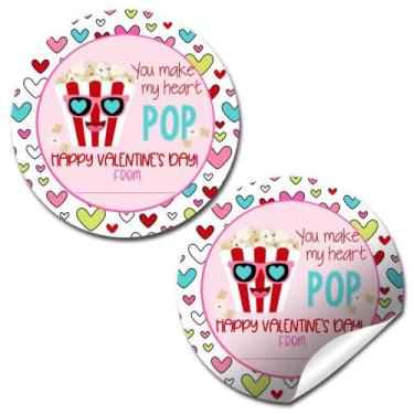 Imagem de Etiquetas adesivas Amanda Creation Valentine Party 40 unidades