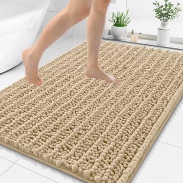 Imagem de Smiry Tapetes de banheiro 149 x 99 cm, tapetes de banho de chenille absorventes extramacios, revestimento de borracha antiderrapante, lavável na máquina, tapetes de banho de secagem rápida para piso