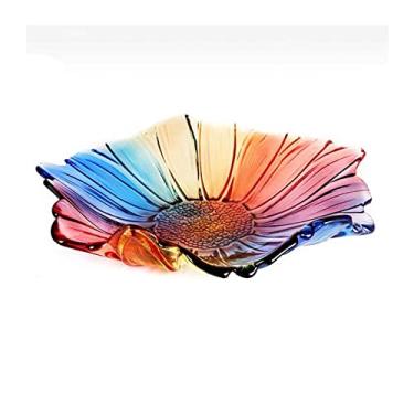 Imagem de Pratos de frutas decoração prato de frutas bonito e delicado prato de lanche cor sol forma rápida prato de doces personalidade vidro cesta de frutas pratos de frutas/prato de frutas