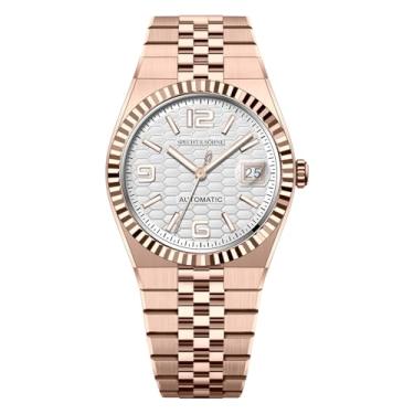 Imagem de Relógios de pulso masculinos Specht & Söhne 37 mm, aço inoxidável, automático, japonês, Miyota 8215, movimento cristal de safira, à prova d'água, Ouro rosa, Casual e moderno