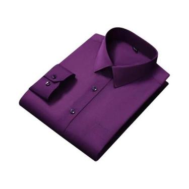 Imagem de Camisa Formal De Negócios Masculina Slim Fit Branca Com Manga Longa E 