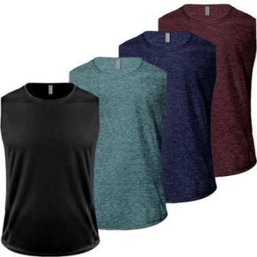 Imagem de Kit 4 Camisetas Regata Machão Dry Academia Masculina Fitness-Masculino