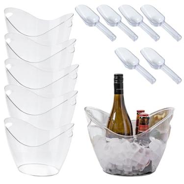 Imagem de Balde de gelo e refrigerador de vinho, banheira de acrílico transparente para festas e entretenimento, material de qualidade alimentar, perfeito para refrigerar garrafas de champanhe, vinho e cerveja