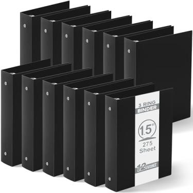 Imagem de Henoyso 12 mini fichários de plástico com 3 anéis, serve para papel de 14 x 21,6 cm, três mini fichários redondos flexíveis para escola, escritório, fichário de receitas, páginas de álbum de fotos