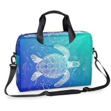 Imagem de Bolsa de ombro para laptop, tema oceano tartaruga marinha bolsa para laptop à prova d'água capa para laptop 16 polegadas bolsa para laptop bolsa de transporte para homens mulheres viagens de negócios faculdade escola, Multicolorido., Large