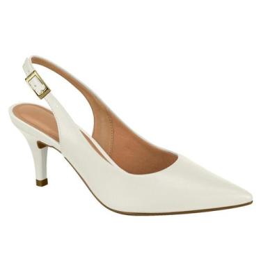 Imagem de Scarpin Vizzano Feminino Slingback Bico Fino Salto Médio Conforto Orig