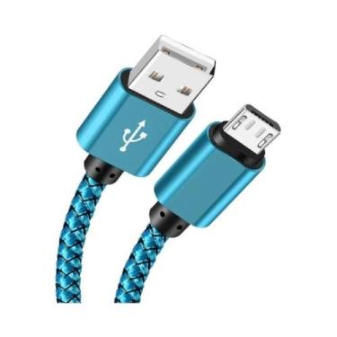 Imagem de Cabo Micro USB Trançado Em Nylon Para Carregamento Rápido 2A E Sincron