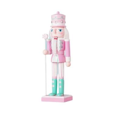 Imagem de Estatueta De Soldado Quebra-Nozes De Madeira De 25cm, Boneco Artesanal