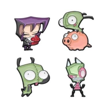 Imagem de Broches De Esmalte E Crachás De Lapela Do Desenho Animado Alien Invade