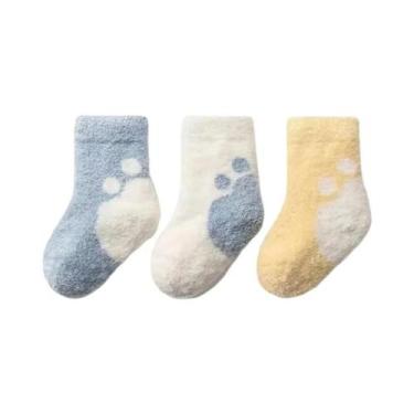 Imagem de Meias Unissex Para Bebês Recém-Nascidos, 3 Pares, Tecido Macio Tipo Mi