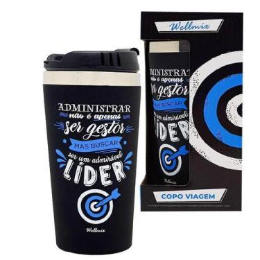 Imagem de Copo Inox Térmico 450Ml Administração Adm Preto - Wellmix