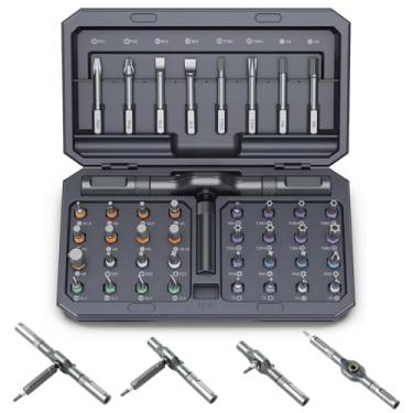 Imagem de Conjunto de chaves de fenda catraca magnética 42 em 1, kit de ferramentas de reparo de várias pontas com unidade magnética, kit portátil compacto para casa, eletrônicos, computadores, bicicletas e