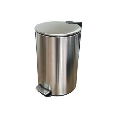 Imagem de Lixeira Inox 12L Slim Com Pedal Banheiro Cozinha Escritório Prática Mo