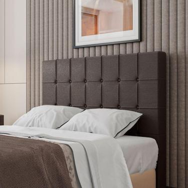 Imagem de Cabeceira Estofada Queen 160 Cm Turmalina Corino Marrom