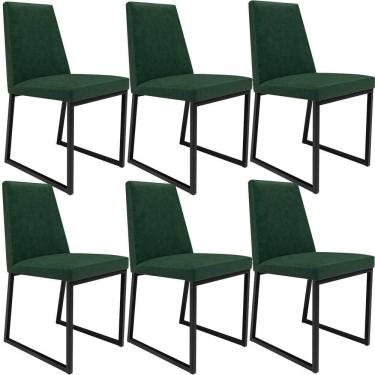 Imagem de Kit 06 Cadeiras Sala De Jantar L02 Verde Musgo