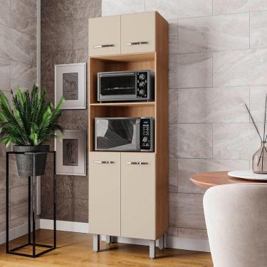 Imagem de Paneleiro íris 4 Portas Cozinha Mb1 200cm Cor Savana Off White Pc