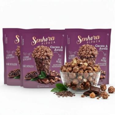 Imagem de Kit c/ 3und Pipoca Gourmet SENHORA Cacau & Avelã 90g