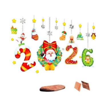 Imagem de Adesivo Estático De Natal E Ano Novo Para Decoração De Loja 2026 - joy