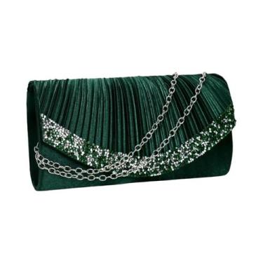 Imagem de Bolsa De Noite Em Cetim Com Glitter Para Mulheres, Bolsa De Ombro Com 