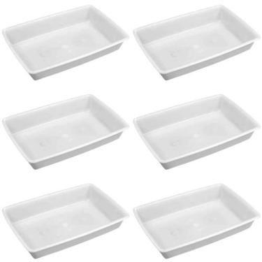 Imagem de Kit 6 Bandejas de Plástico 7L Bacia Plasvale 45x30x8cm Açougue Restaur