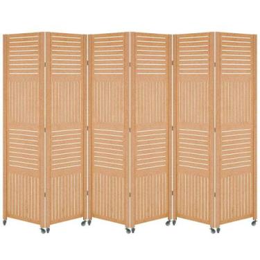 Imagem de 6 Biombo Sanfonado Com Rodinhas E Dobradiças Folha Painel Mdf Cru Divi