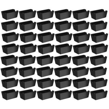 Imagem de Kit 48 Porta Sachês Pretos Molhos Chá Açúcar Sal Lanchonete Padaria Re