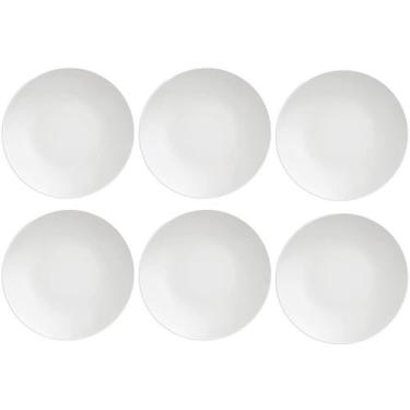 Imagem de Conjunto 6 Pratos de Porcelana Sobremesa Tramontina Leonora 19cm Branc