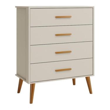 Imagem de Cômoda Infantil Isis 4 Gavetas Areia - Reller Móveis Areia