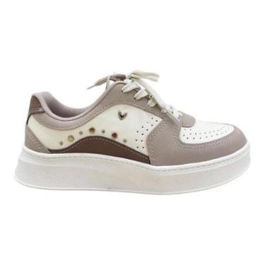 Imagem de Tenis Feminino Mississipi Casual Conforto Plataforma Superleve Amarração Antiderrapante Mc918 Marfim-Feminino