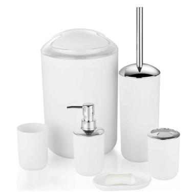 Imagem de Kit Banheiro Com Dispenser E Escova Prático E Bonito - GBG STORE