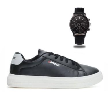 Imagem de Sapatênis Tenis Masculino Moderno Casual Confortável + Relógio de Pont