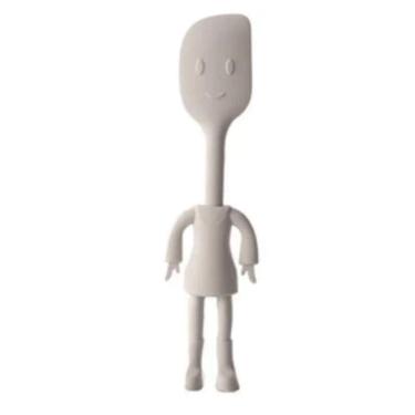 Imagem de Espátula Pão Duro Boneco 19cm Silicone Branco Wincy