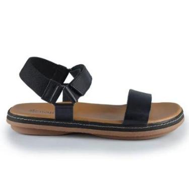 Imagem de Sandália Feminina Casual Couro Legítimo New Face 21812 Preto-Feminino