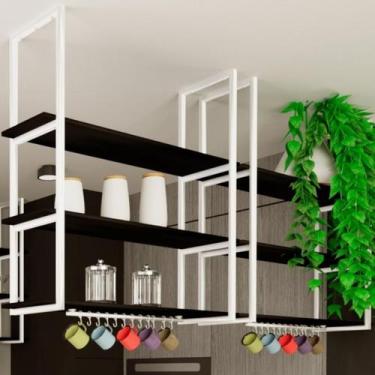 Imagem de Prateleira Industrial Para Cozinha Teto Parede 80cm BP SF - ShopForte