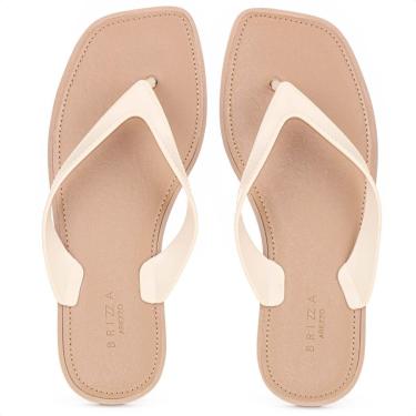 Imagem de Chinelo Brizza Arezzo Tira V Bege e Marrom - Feminino-Feminino