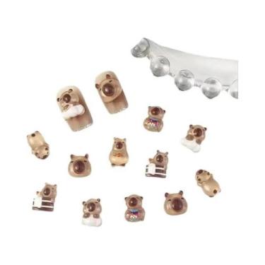 Imagem de Acessórios De Unhas Kawaii: Strass De Resina Em Formato De Ursinho De 