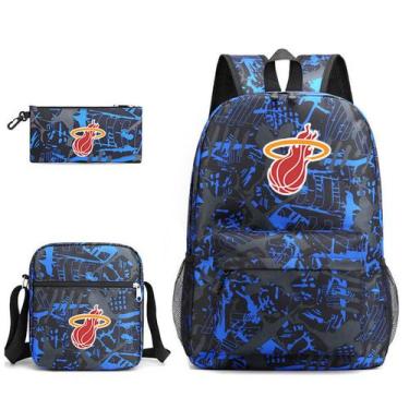 Imagem de Conjunto de mochilas: 3 peças para escola de basquete com bolsa de omb