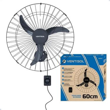 Imagem de Ventilador Oscilante Parede 60cm Bivolt 200w Potente Preto 60 Cm 50hz/60hz Preto 127/220v Plástico 3